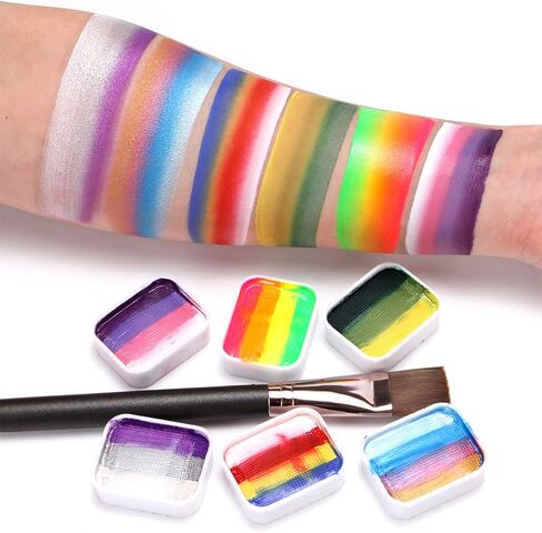 39 Colors Face Paint Kit For Kids: Professional Face Painting Kit with 6 Stencils and 13 Brushes - Water Activated Facepaint Makeup Kit - Non Toxic Face Paint for Halloween and Christmas in Kuwait