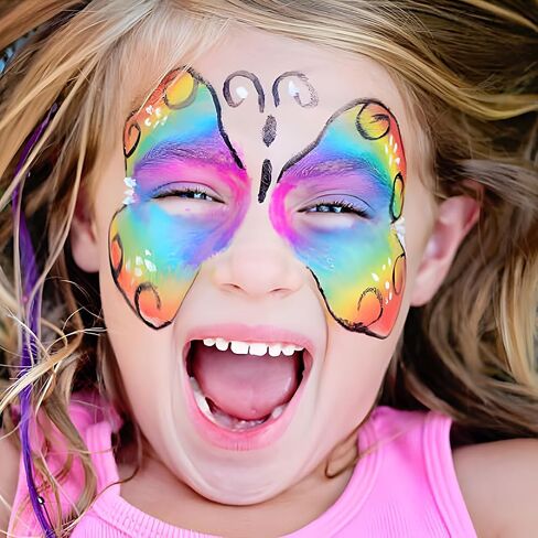 39 Colors Face Paint Kit For Kids: Professional Face Painting Kit with 6 Stencils and 13 Brushes - Water Activated Facepaint Makeup Kit - Non Toxic Face Paint for Halloween and Christmas in Kuwait