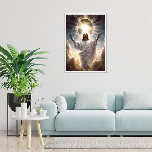 LXTONG Jesus Diamond Art Painting Kits,Jesus Praying Diamond Painting for Beginners,Diamond Dots Gem Art, Sun Jesus Crystal Rhinestones Cross Stitch Arts Home Wall Decor (12 X 16 Inches) in Saudi Arabia