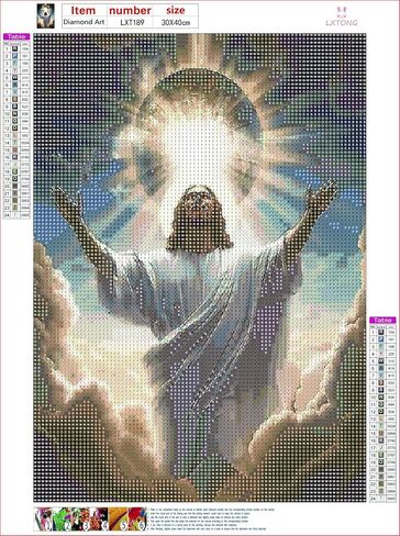 LXTONG Jesus Diamond Art Painting Kits,Jesus Praying Diamond Painting for Beginners,Diamond Dots Gem Art, Sun Jesus Crystal Rhinestones Cross Stitch Arts Home Wall Decor (12 X 16 Inches) in Saudi Arabia
