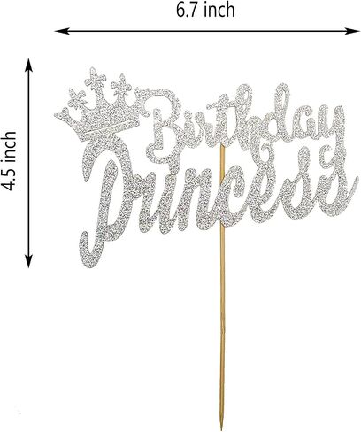 Happy Birthday Cake Topper for Princess Birthday Party Decorations,Double-faced Rose Gold Glitter in Kuwait