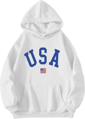 Hilinker Womens Graphic Oversized Hoodies Drawstring Long Sleeve Sweatshirt with Pocket Grey USA Medium in Saudi Arabia