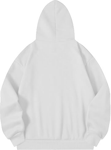 Hilinker Womens Graphic Oversized Hoodies Drawstring Long Sleeve Sweatshirt with Pocket Grey USA Medium in Saudi Arabia