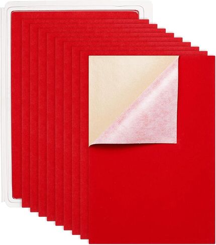 BENECREAT 20PCS 8.3" x 11.8" Velvet Sticky Self-Adhesive Back Sheets Jewelry Liner Fabric, Durable and Water Resistant, for Jewelry Drawer and Other Craft Making, Red in Saudi Arabia