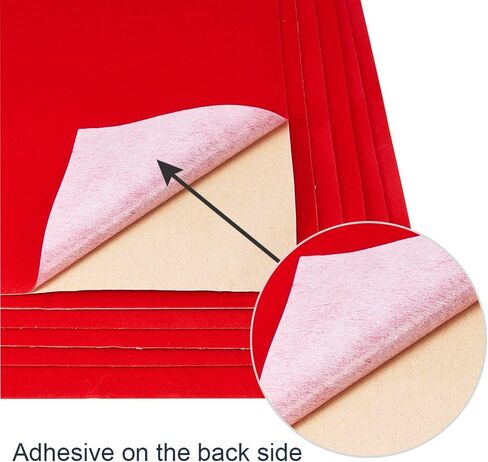 BENECREAT 20PCS 8.3" x 11.8" Velvet Sticky Self-Adhesive Back Sheets Jewelry Liner Fabric, Durable and Water Resistant, for Jewelry Drawer and Other Craft Making, Red in Saudi Arabia