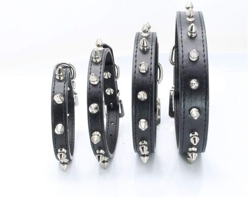 Spiked Studded Leather Dog Collar Mushrooms Rivets Cat Collar for Small Medium Dog Cat Puppy Kitty (XS, Purple) in Saudi Arabia