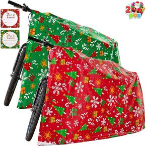 JOYIN 2 PCs Jumbo present Bags 60" x 72" with Gift Tags for Heavy Duty Large Gifts Bags, Holiday Presents Bicycle, Christmas Season Gift Decorations, present Giving.