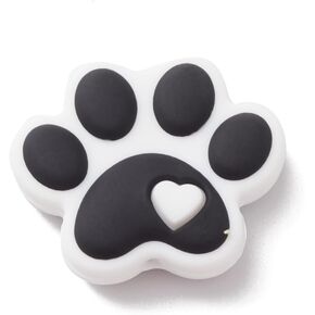 20 Pcs Dog Paw Print Silicone Focal Beads Cute Cat Dog Paw Beads Silicone Animal Beads for Pens Keychain Making