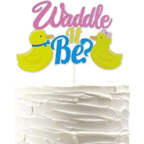 أصفر بطة لطيف كعكة عيد ميلاد سعيد topper ، waddle يكون؟ الكعكة توبيبر ، بطة بين الجنسين تكشف الزخرفة الحفلات ، لوازم دش الطفل ، صبي أو فتاة ديكور.