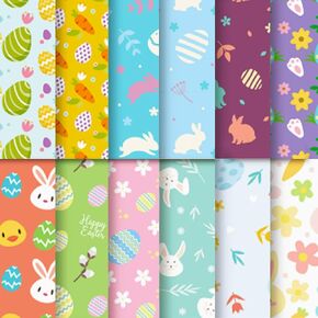 Easter Scrapbook Paper, 6x6 Easter Paper for Crafts, Spring Scrapbook Paper Pad, 12 Sheets Easter Cardstock 6x6 Easter Decoupage Paper, Scrapbook Paper Pad Easter Paper (Multicolor 2, OS)