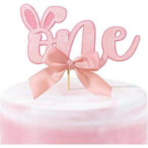 Some Bunny Is One Cake Topper - Bunny 1st Birthday Decorations,Bunny One Topper,One Bunny Cake Topper,Easter 1st Birthday Topper