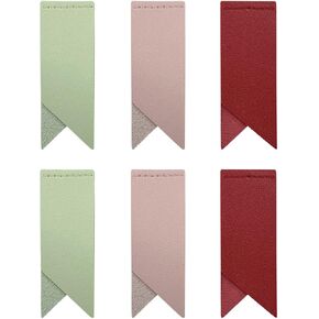 6pcs PU Leather Corner Bookmarks,Cute Page Corner Bookmark for Students Book Accessories for Reading Lovers Teacher Gift Bookmark Clips(Colorful Style)
