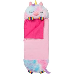Happy Nappers Pillow & Sleepy Sack- Comfy, Cozy, Compact, Super Soft, Warm, All Season, Sleeping Bag with Pillow- Blue Shark (Large 66" x 30")