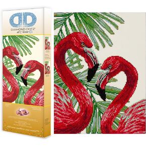 Diamond Dotz at Home Flamingo Flair Diamond Painting Kits for Adults - Diamond Art Kits a Relaxing Creative Craft Kit with Dotz Gems 14x18