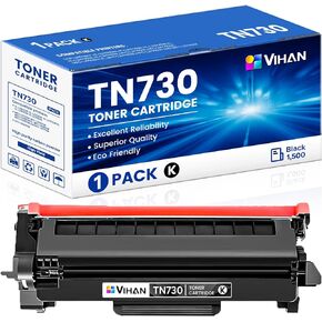 TN730 TN-730 Toner Cartridge Black Replacement for Brother TN730 TN-730 MFC-L2710DW HL-L2395DW HL-L2350DW DCP-L2550DW MFC-L2750DW Toner Printer (1 Pack)