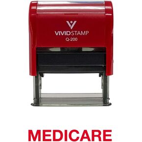 Medicare Self Inking Rubber Stamp (Red Ink) - Medium