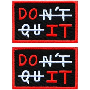 Antrix 2 Pack Do Not Quit/Do IT Tactical Funny Biker Patch Hook and Loop Embroidered Fastener Applique Emblem for Caps,Jacket,Jeans,Backpacks,Vest,Coat,Uniform,Dog Harness,DIY