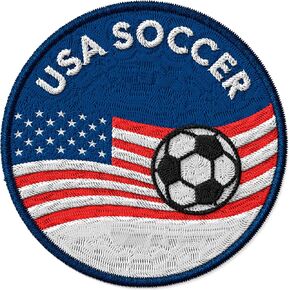 US USA America Soccer Patch Embroidered Iron on Patches for Clothes Backpacks Bags Jeans Jackets Size 3" ID45095