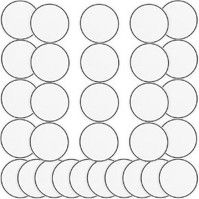 Upgrated 30 PCs Sublimation Patches - Flat Black Border Patches - Super Large Iron On Blank Patches for Backpack Tote Bag Jean Jacket T Shirt (Black Round 3.5"X3.5" / 30PCs)