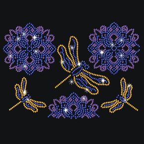 NBEADS Dragonfly Rhinestonet Iron on Transfer, 11.7x8.3 Inch Heat Transfer Decal Bling Crystal Decals Clear Rhinestone Template Clothing Repair Applique for T-Shirt Clothing Pants Bags
