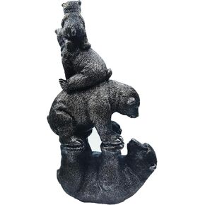 Black Bear Decorations for a Happy Family of Four,Bear Statues for Home,Living Room, Office Desk