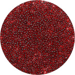 10000pcs 2mm 12/0 Glass Round Craft Beads - Red, Includes Tweezers
