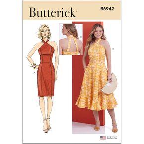 Butterick Misses' Halter Dresses Sewing Pattern Kit, Design Code B6942, Sizes 8-10-12-14-16