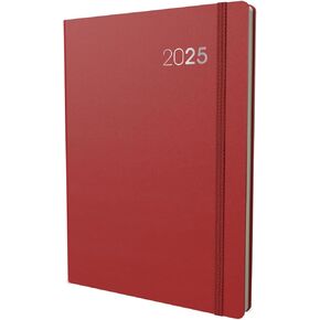 Collins Legacy 2025 Planner - A4 Day To Page Diary (with Appointments) - Red - (CL41.15-25) - Professional Daily Planner with Soft Touch Cover
