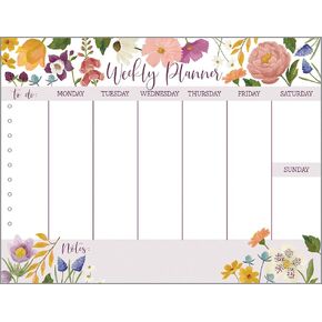 Gina B Designs-Weekly Planner Calendar Pad with Attachable Magnet-Garden Flowers-Made in the U.S.A.