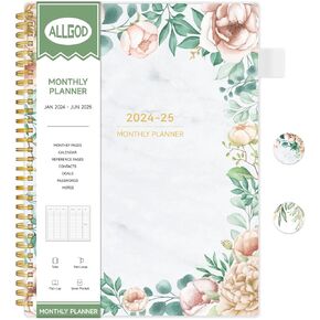 2024-2025 Monthly Planner 18 Month Planner from JAN. 2024 - JUN. 2025, Monthly Calendar Book 2024 with Tabs Weekly and Monthly Academic Agenda Planner Flexible Cover Twin-Wire Binding(8.5"x11")