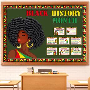 Containlol 42 Pcs Black History Month Bulletin Board Decorations African American Letters Quotes Borders 3D Paper Cutouts Classroom Decorations for African Worthwhile Commemoration School Wall Decor