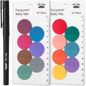 Mr. Pen- Transparent Sticky Note Set, 560Sheets, Colorful, Round Transparent Sticky Notes Set, Bible Sticky Notes Clear Sticky Notes Transparent, Bible Notes, Transparent Sticky Notes for Bible Study