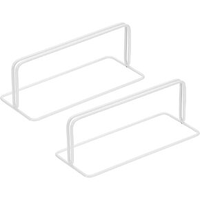 PATIKIL Baffle Desk Divider Clamp, 2 Pcs Punch-Free Base Desk Shield Clamp Desk Divider Partition Clamp Privacy Panel Bracket Holder for DEST Partition Support Office Desk, White