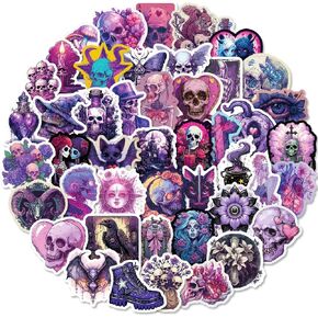 50 Pcs Black Cartoon Crow Stickers - Suitable for Halloween & Party Favors Decoration - Ravens Stickers for Kids & Water Bottles