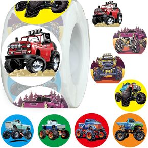 500PCS Monster Truck Stickers - Monster Car Sticker/Racing Sticker Party Favors & Decorations for Birthday, Baby Shower Supplies