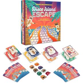لعبة Disco Island Escape Board | سباق الليمورات الخاصة بك الرقص عبر تدفقات الحمم | لعبة العائلة المثالية | 2-4 لاعبين ، تتراوح أعمارهم بين 8+