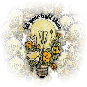 Let Your Light Shine 3 Inches Iron On/Sew On Embroidered Applique Patches, Bible Verse Embroidery Patches, DIY Accessories for Backpacks, Army Vests, Bags, Hats, Clothes, Gift for Christians