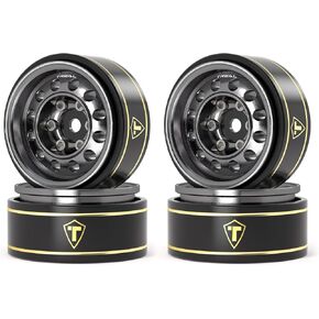 TREAL 1.0 Beadlock Wheels 12-Hole Classic Vintage Wagon Wheels for 1/24 RC Vehicle SCX24 FCX24-Type K(Bronze)