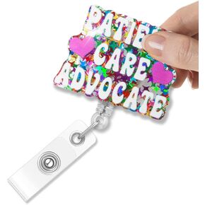 Patient Care Advocate Retractable Badge Holder, Funny Badge Reel Gifts For Medical Social Worker PCA PCT, Patient Educator Gifts For Nurse Advocate Practitioner, Healthcare Mental Health Gifts