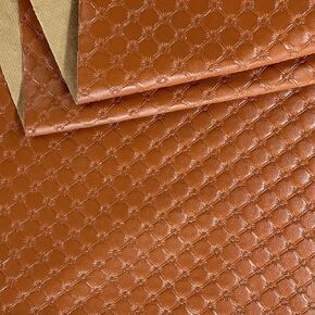 HYANG Soft Synthetic PU Fabric Material Faux Leather Sheets 1 Yards 54" x 36", 0.95mm Thick for Upholstery, DIY Crafts, Sofa Diamond Embossed Faux Leather Fabric (Beige)