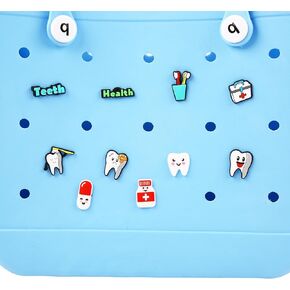 Dentistry Charms for Bogg Bags, Teeth Decoration Accessories for Simply Southern Totes,Inserts Beach Bag Decorative Accessories