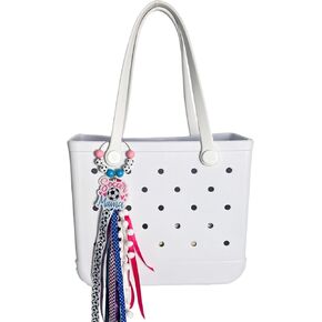 Soccer Mom Charms for Bogg Bag Accessories,Soccer Accessories Tassel Charm For Backpack Handbag Tote Rubber Beach Bag,Soccer Accessories For Women
