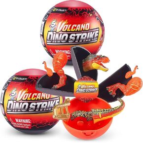 5 Surprise Dino Strike Series 4 (2 Pack) by ZURU Amazon Exclusive Mystery Collectible Mini Dinosaur Toys Fossils Capsules for Boys and Kids (2 Pack),Multi-Color,77254