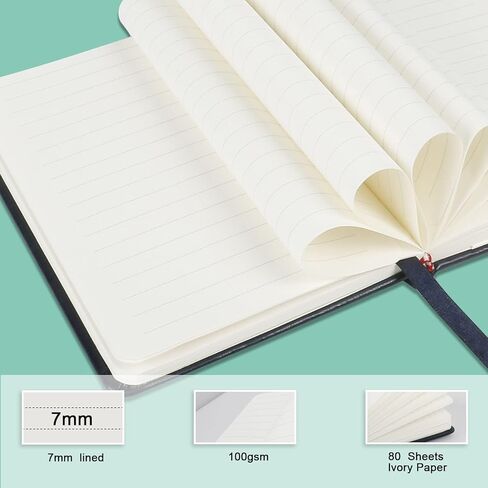 دفتر مجلة Pocket Journal ، 2 حزمة ، (أخضر داكن) ، 160 صفحة ، صغيرة ، 3.86 بوصة × 5.51 بوصة - 100 GSM ورقة سميكة ، غلاف فني in Kuwait