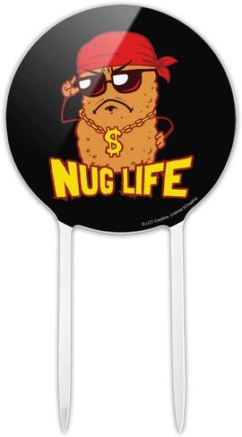 Acrylic Nug Life Chicken Nugget Funny Humor Cake Topper Party Decoration for Wedding Anniversary Birthday Graduation in Saudi Arabia