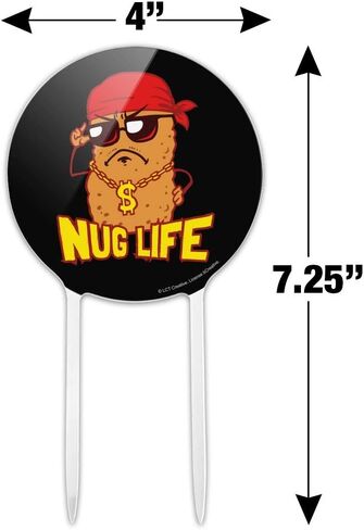 Acrylic Nug Life Chicken Nugget Funny Humor Cake Topper Party Decoration for Wedding Anniversary Birthday Graduation in Saudi Arabia