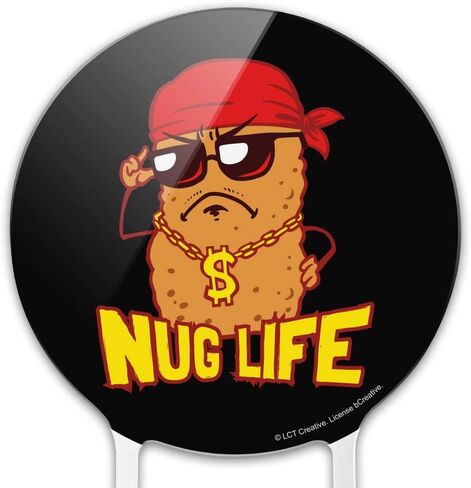 Acrylic Nug Life Chicken Nugget Funny Humor Cake Topper Party Decoration for Wedding Anniversary Birthday Graduation in Saudi Arabia