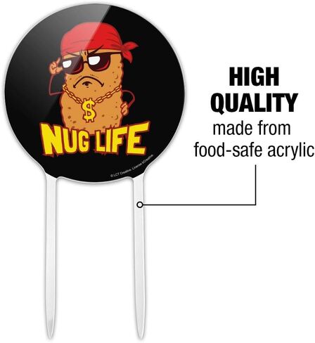 Acrylic Nug Life Chicken Nugget Funny Humor Cake Topper Party Decoration for Wedding Anniversary Birthday Graduation in Saudi Arabia