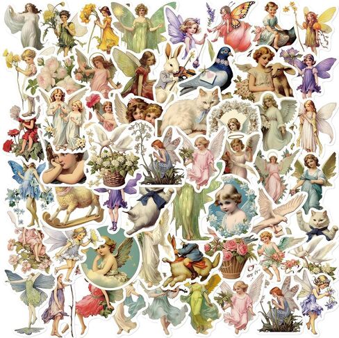 50 Pcs Vintage Stickers Angel Stickers for Scrapbooking Hand Ledger Phone Case Laptop Diary DIY Crafts Journaling Stickers Waterproof Stickers, 028-ST in Saudi Arabia