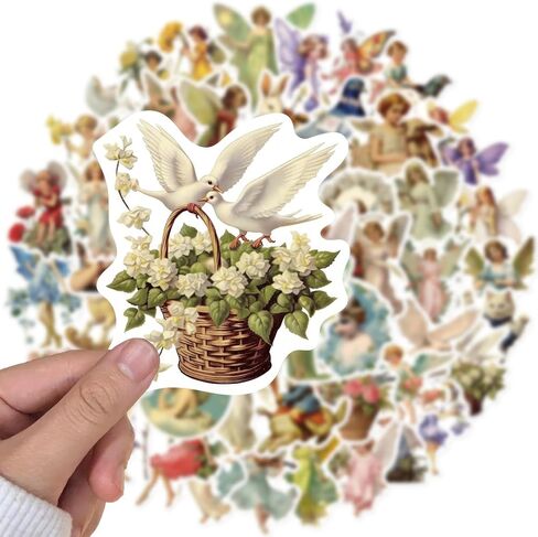 50 Pcs Vintage Stickers Angel Stickers for Scrapbooking Hand Ledger Phone Case Laptop Diary DIY Crafts Journaling Stickers Waterproof Stickers, 028-ST in Saudi Arabia